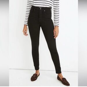 Madewell 10" High-Rise Skinny Jeans in in black women’s size 30